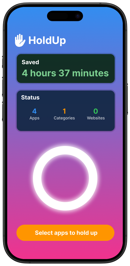 HoldUp stats screen